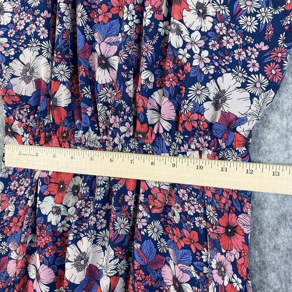 BCBG Paris Dress Womens XS Blue Pink Halter Floral Chiffon Handkerchief Hem Boho - Picture 7 of 15